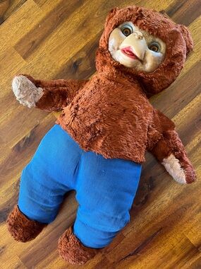 Vtg 1950's Smokey the Bear 16” Rubber Face Plush U.S. Dept Of Agriculture *READ*